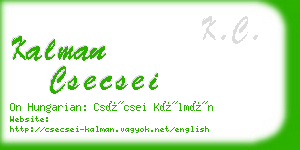 kalman csecsei business card